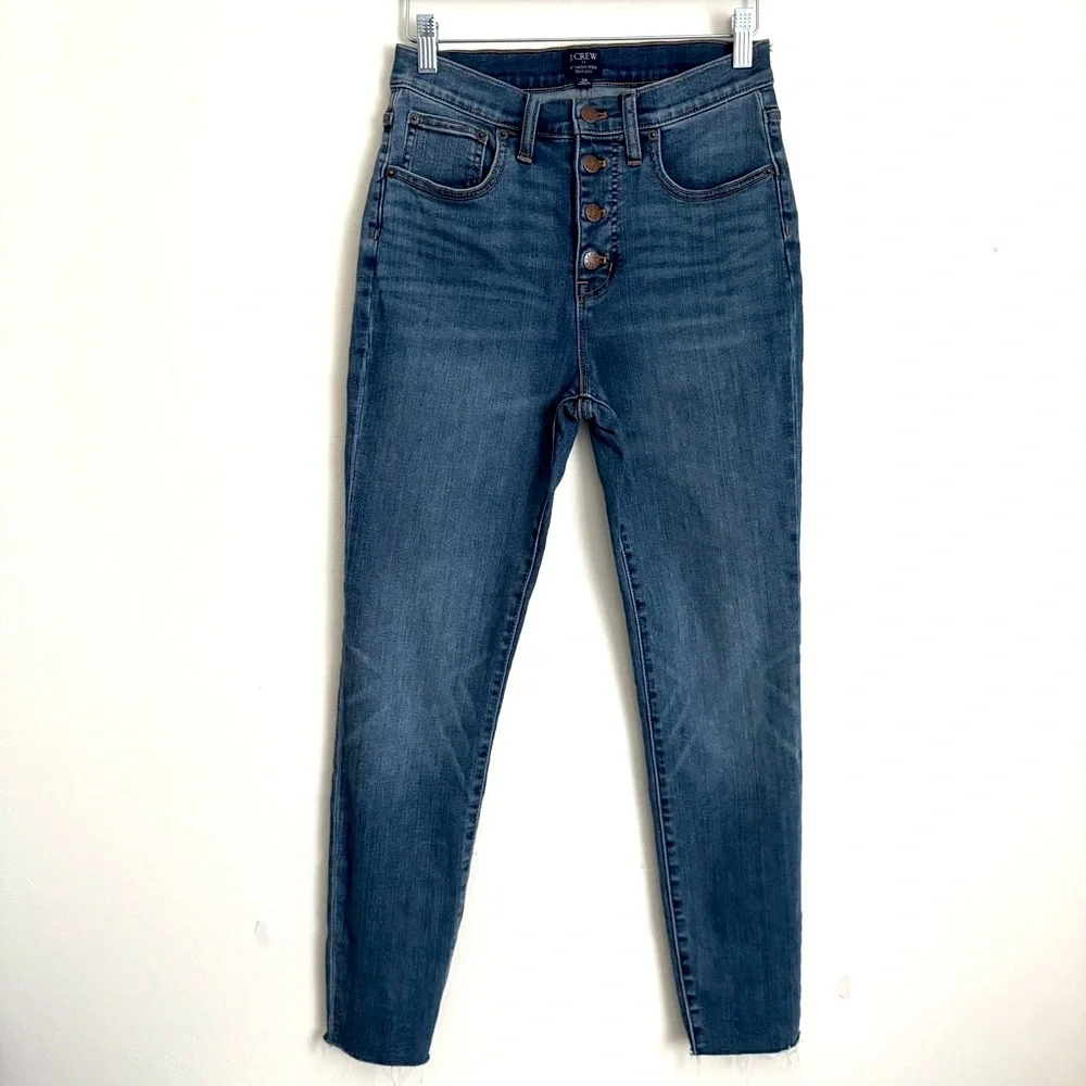 J. Crew Jeans Skinny 10” High Rise Raw Hem Sz 28 Inseam-26”